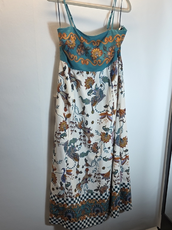 Rachel Zoe Dresses & Skirts - Rachel Zoe Teal and Cream Floral Maxi Dress Size 12